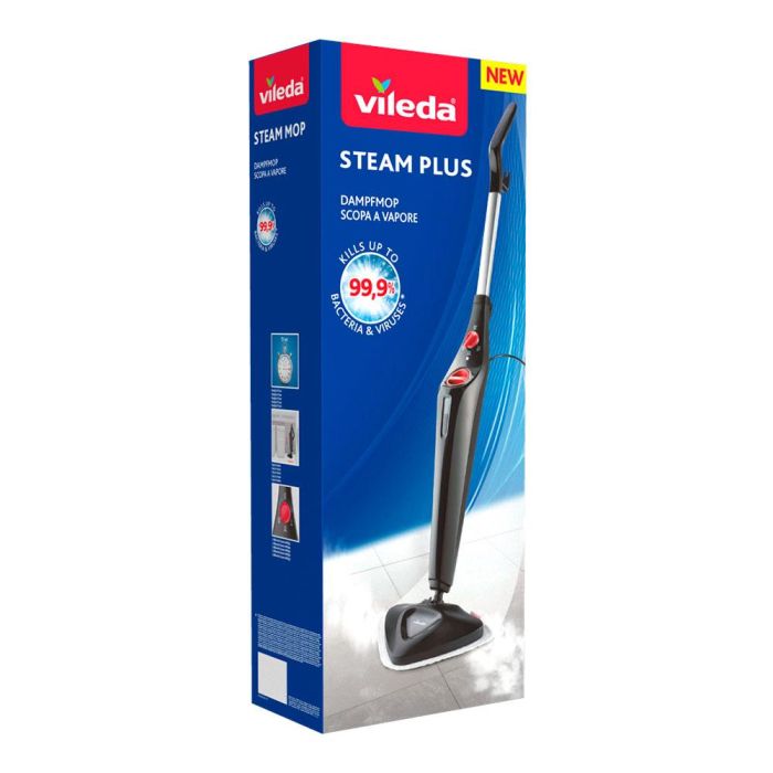 Vileda Mopa a vapor Steam Plus 168917 - Elimina el 99.9% de bacterias, sin químicos, calentamiento en 15 segundos 4