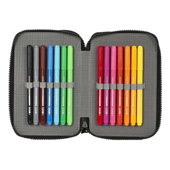Estuche Escolar con Accesorios Paul Frank Campers Negro 12.5 x 19.5 x 4 cm (28 piezas) 4 Estuche Escolar con Accesorios Paul Frank Campers Negro 12.5 x 19.5 x 4 cm (28 piezas) 4