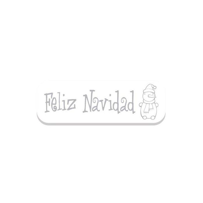 Etiquetas Regalo Adh. Holograficas Rollo 250 Uds. 45X15 Feliz Navidad Blanco
