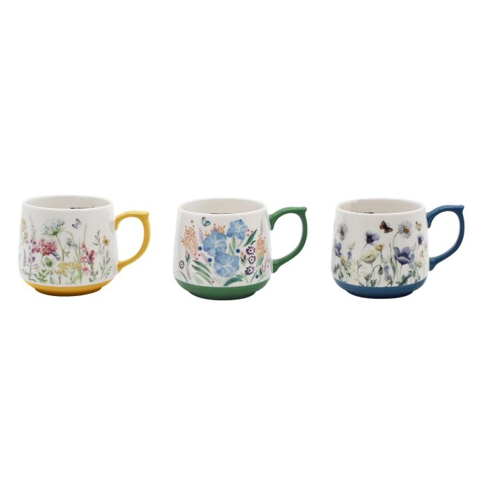 Mug Shabby DKD Home Decor Verde Azul 10 x 8.5 x 13 cm (12 Unidades)