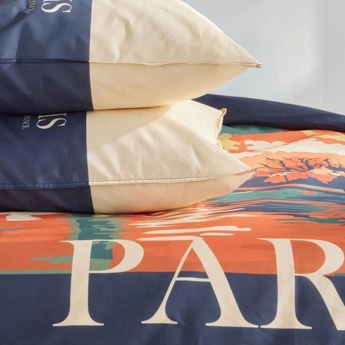 Juego de cama - HOY - JAVA - 2 personas - 240x220 cm - Algodón - Estampado París - Azul 1 Juego de cama - HOY - JAVA - 2 personas - 240x220 cm - Algodón - Estampado París - Azul 1