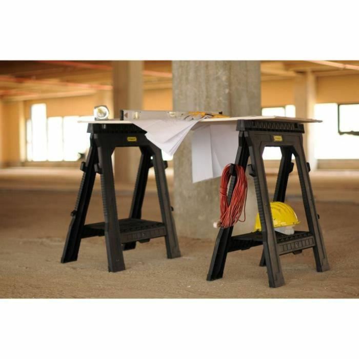 Stanley Caballetes Plegables Profesionales, Juego de 2, Capacidad de Carga 450 kg 1 Stanley Caballetes Plegables Profesionales, Juego de 2, Capacidad de Carga 450 kg 1