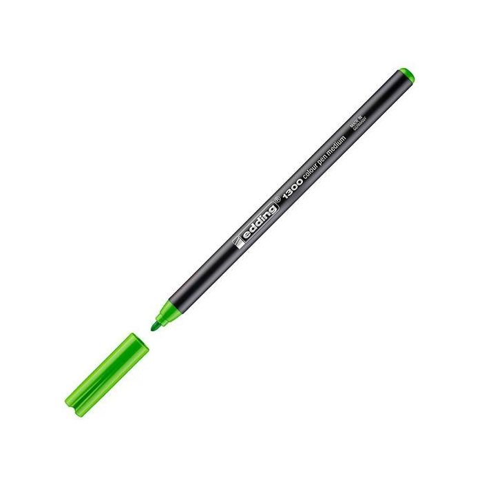 Edding Rotulador 1300 Fibra Trazo Medio 2mm Verde Claro - Tinta Acuarelable Secado Rápido (10 Unidades) (10 Unidades)