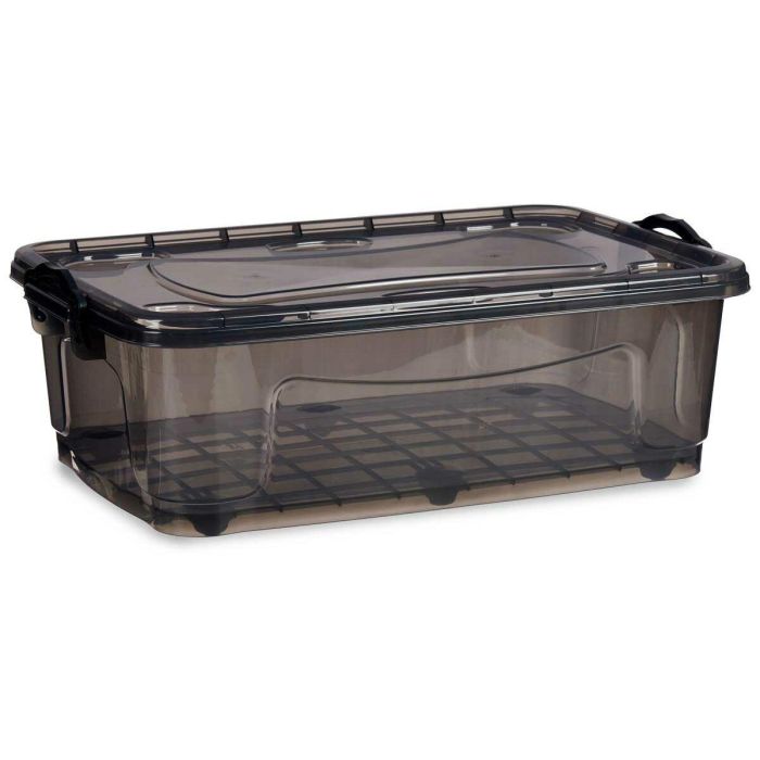 Caja de Almacenamiento con Ruedas Antracita Plástico 30 L 40 x 20,5 x 63 cm (6 Unidades) 2