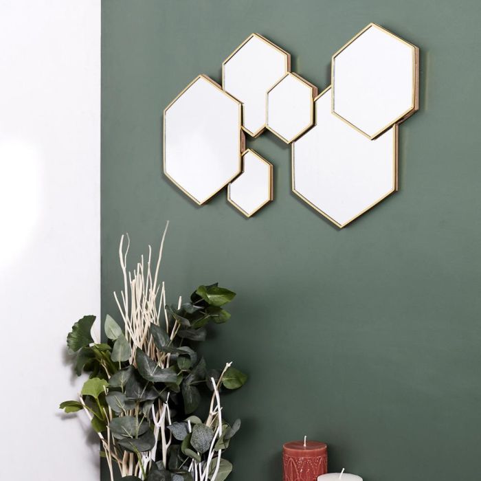 Juego De 6 Espejos Hexagonales Home Deco Factory 1 Juego De 6 Espejos Hexagonales Home Deco Factory 1