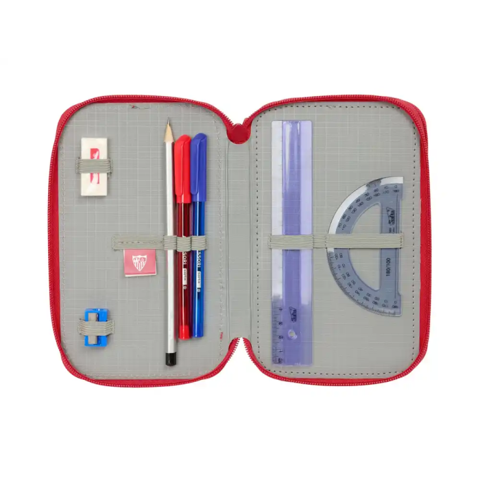 Safta Plumier Triple Sevilla FC 37 Pcs Resistente Al Agua 12,5x19,5x5,5 cm 3