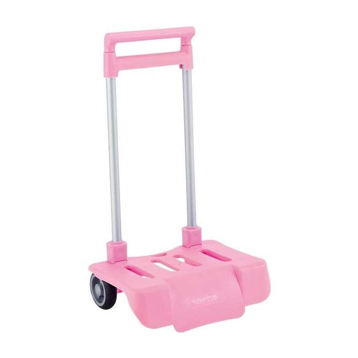 Carro Escolar Safta Portamochila Pleglable Rosa Claro 850x300x230 mm Carro Escolar Safta Portamochila Pleglable Rosa Claro 850x300x230 mm