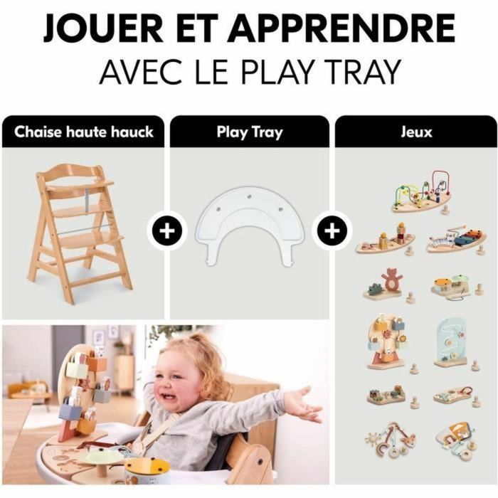 Hauck Trona Bebé Madera Evolutionary Alpha + / Natural Evolutiva, Asiento y Reposapiés Ajustables, Arnés 5 Puntos, 6 Meses a 90kg 20