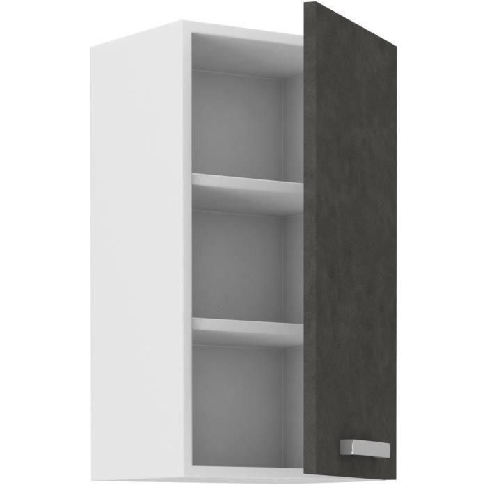 Armario alto con 1 puerta batiente - Gris mate - L 40 x P 31,6 x 72 cm - LASSEN 2 Armario alto con 1 puerta batiente - Gris mate - L 40 x P 31,6 x 72 cm - LASSEN 2