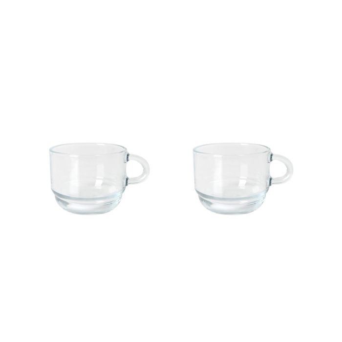 LAV Set de 4 Tazas de Café Ares Apilables, 9 cl (5.5 x 5.5 x 8 cm) - Colección Ares (6 Cajas)