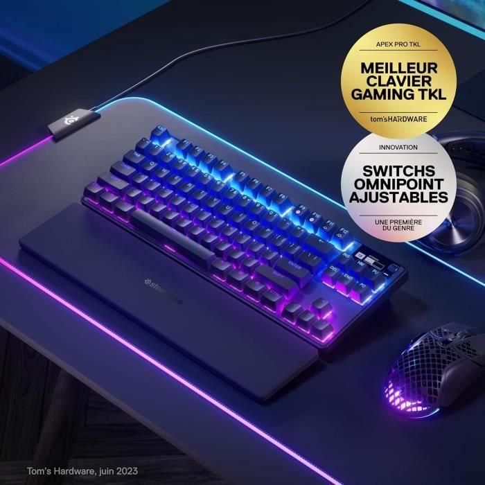 Teclado mecánico gaming - STEELSERIES - APEX PRO TKL WIRELESS (2023) - Sin teclado numérico - Alámbrico - Con interruptores ajustables - Negro 1 Teclado mecánico gaming - STEELSERIES - APEX PRO TKL WIRELESS (2023) - Sin teclado numérico - Alámbrico - Con interruptores ajustables - Negro 1
