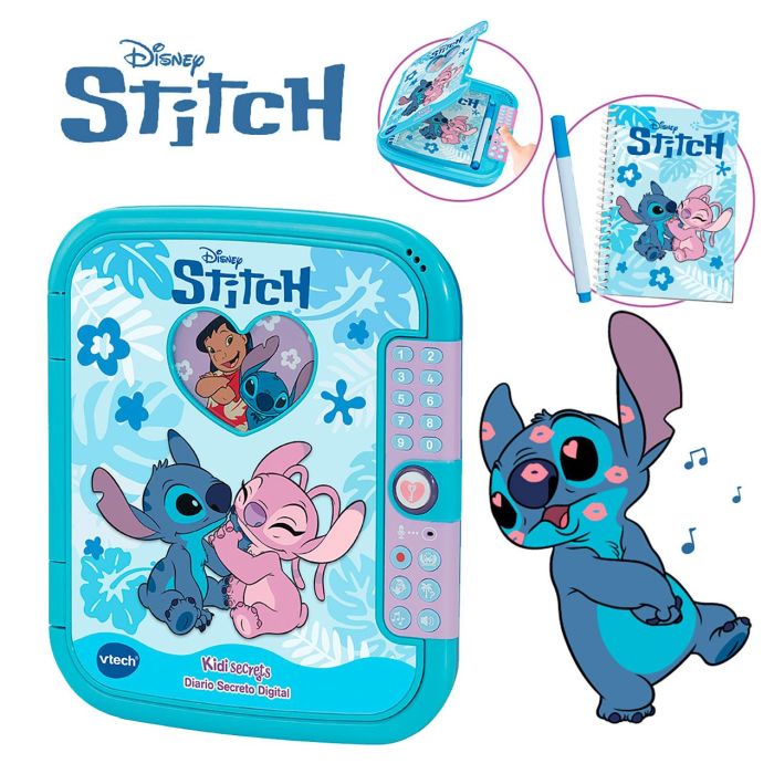 V-Tech 80-586222 Diario Secreto de Stitch Disney - Cuaderno Mágico con Voz, Código de Seguridad y Compartimento Oculto 4