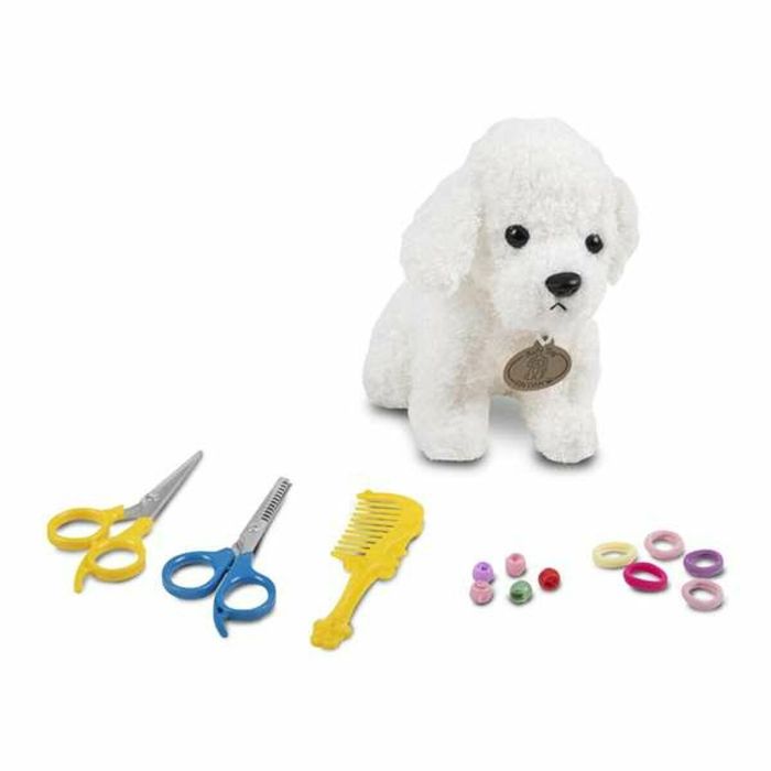 Disfraz yo quiero ser peluquero/a canino/a delantal, perrito de peluche, 5 mini pinzas, 5 coleteros, peine y tijeras talla 3-5 y 3 Disfraz yo quiero ser peluquero/a canino/a delantal, perrito de peluche, 5 mini pinzas, 5 coleteros, peine y tijeras talla 3-5 y 3