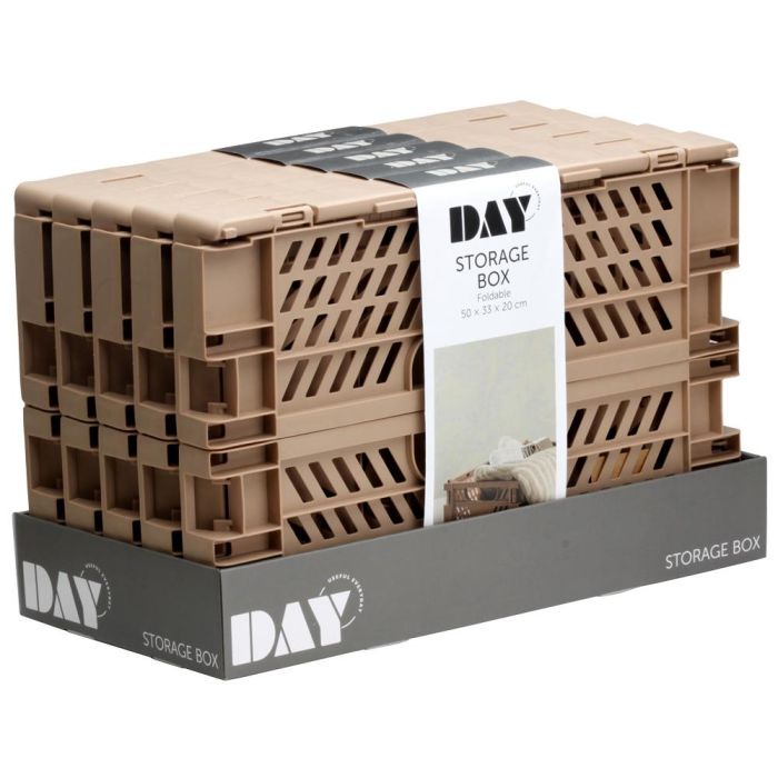 Day Caja Plegable Apilable Natural Sand 50x33 cm Capacidad 27.6 L 3