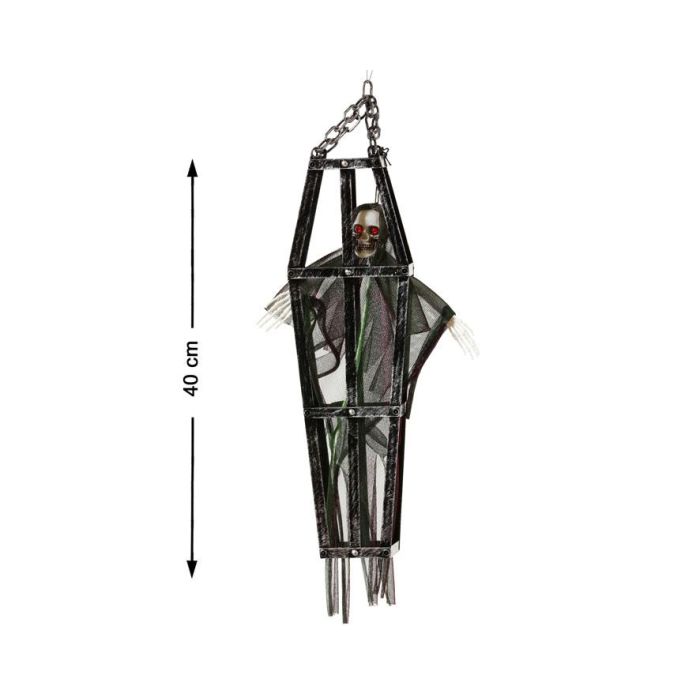 Esqueleto Enjaulado Decorativo 40x13 cm para Fiestas de Halloween y Decoraciones de Terror