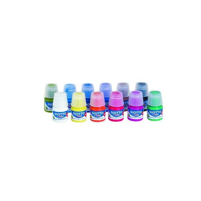 Giotto Témpera Acrílica Decor Colores Surtidos 12 Botes 25 mL
