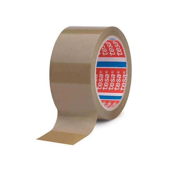 Tesa Precinto PP Caucho Natural Marrón 66m x 50mm (6 Unidades) (6 Unidades)