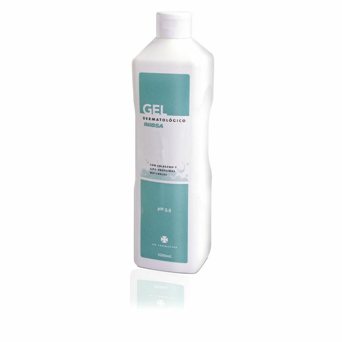 Inibsa Gel Dermatológico Protector 1000 ml, Gel de Baño Hidratante para Piel y Cabello, Suavizante