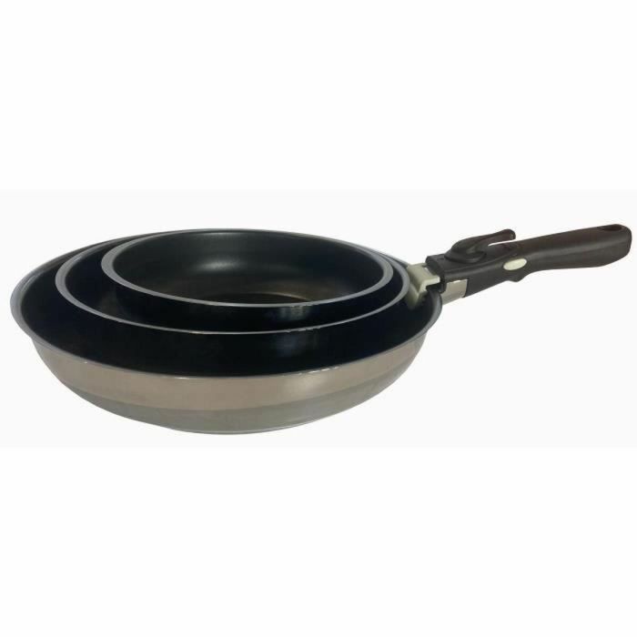 Juego de 3 sartenes - BAUMALU - Comete - 20 / 24 / 28 cm - Mango extraíble - Acero inoxidable 1 Juego de 3 sartenes - BAUMALU - Comete - 20 / 24 / 28 cm - Mango extraíble - Acero inoxidable 1