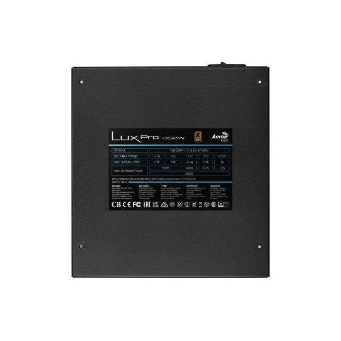 Fuente de Alimentación Aerocool LUXPRO850/ 850W/ Ventilador 14cm/ 80 Plus Bronze 4