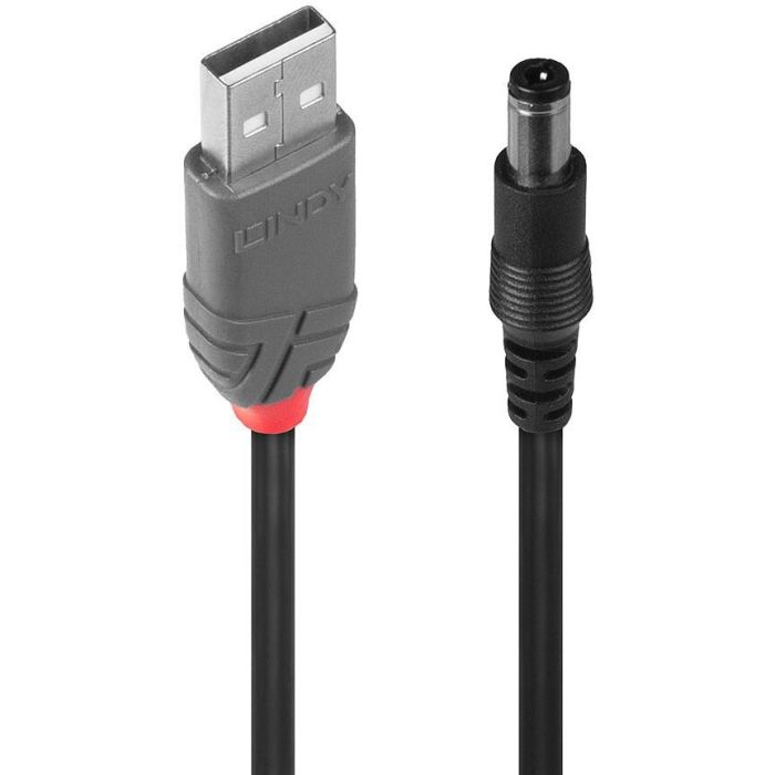 Lindy Cable de Alimentación USB 2.0 Tipo A a DC 5.5mm, 1.5 Metros, 5V 0.9A para dispositivos móviles