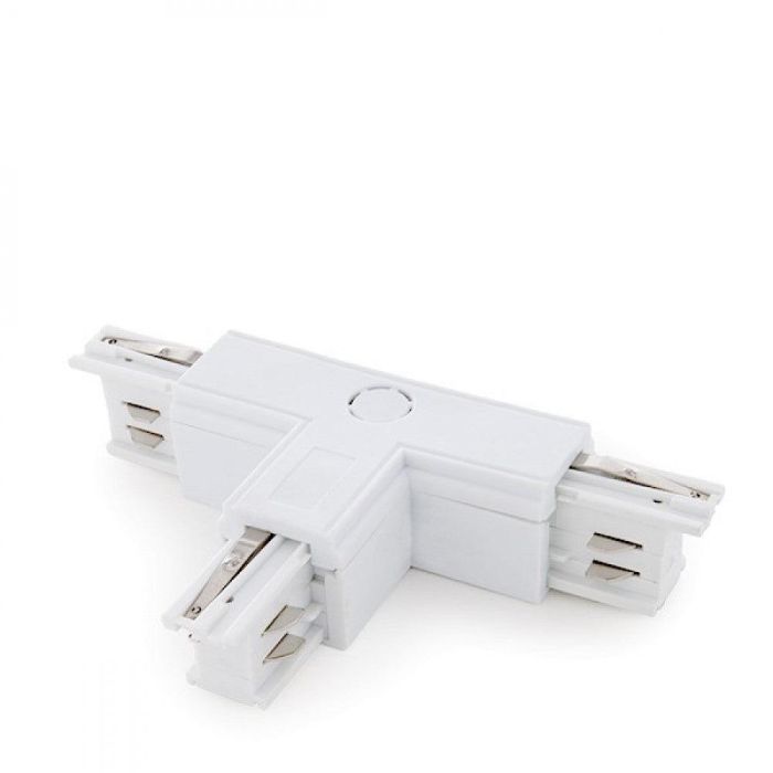 Conector T Carril Trifásico Blanco Conector T Carril Trifásico Blanco