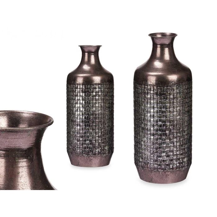 Jarron Relieve Plata Envejecido Giftdecor 16X42CM (4 Unidades) Jarron Relieve Plata Envejecido Giftdecor 16X42CM (4 Unidades)
