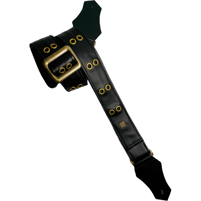 GETM Correa Guitarra Bajo Polipiel Nailon Piel Negro Ajustable 165 cm