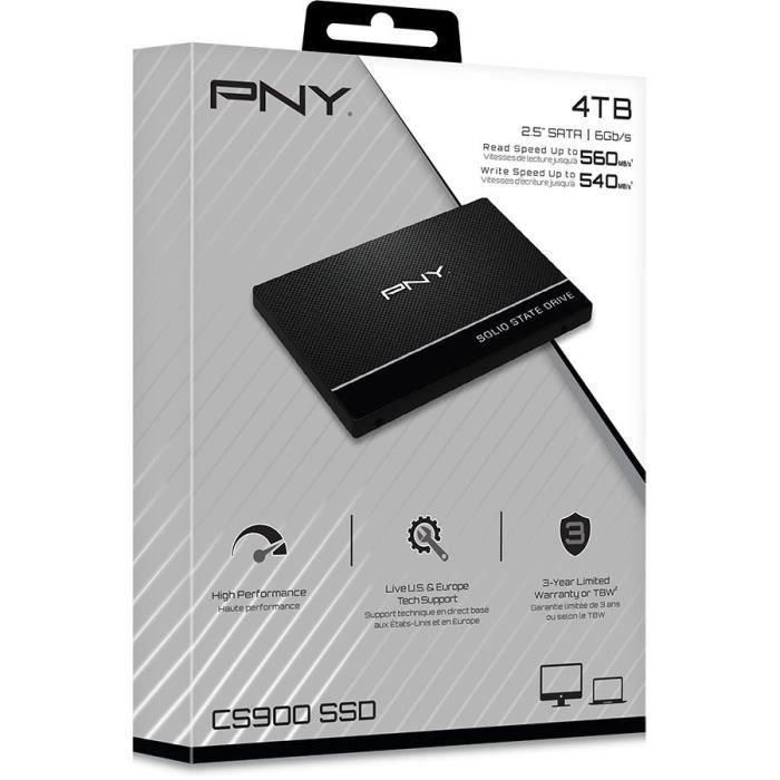 PNY - Unidad de estado sólido interna - CS900 - 4 TB - 2,5 2 PNY - Unidad de estado sólido interna - CS900 - 4 TB - 2,5 2