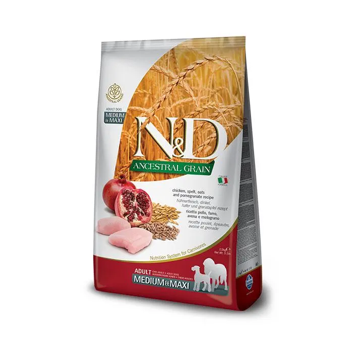 Farmina N&D Dog Ancestral Medium Maxi Pollo - Alimento para perros, 12 kg Farmina N&D Dog Ancestral Medium Maxi Pollo - Alimento para perros, 12 kg