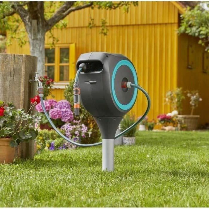 Gardena Enrollador de Manguera Automático RollUp S 15m (11mm Ø) Rebobinado Auto, Antitorsión, Antibloqueo, Kit Listo Usar - Raya Azul 1 Gardena Enrollador de Manguera Automático RollUp S 15m (11mm Ø) Rebobinado Auto, Antitorsión, Antibloqueo, Kit Listo Usar - Raya Azul 1
