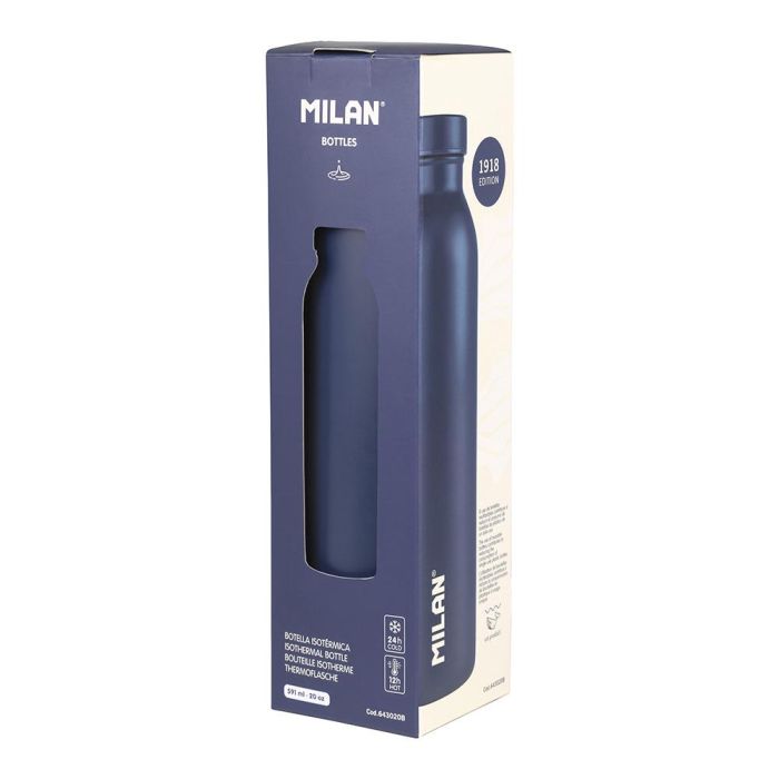 Milan Edición 1918 Botella Isotérmica Acero Inoxidable 591 mL Azul Marino | Doble Pared y Tapón Hermético | Mantiene Temperatura 1 Milan Edición 1918 Botella Isotérmica Acero Inoxidable 591 mL Azul Marino | Doble Pared y Tapón Hermético | Mantiene Temperatura 1