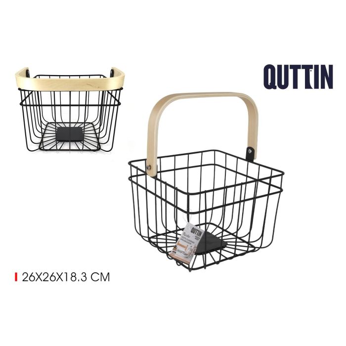Quttin Cesta Organizador Cuadrada Rustic 28 x 26.5 x 22 cm (12 Unidades)