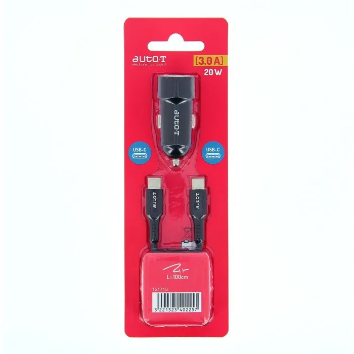 Auto-T Cargador para Coche USB-C 20W 5A - 540225 - AUT3221325402257 2