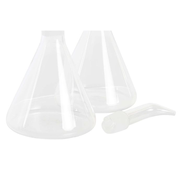 DKD Home Decor Aceitera Vinagrera Set de 2 Transparente Borosilicato Metal 10 x 23.5 x 19.5 cm Capacidad 200 ml 2