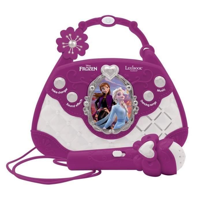 Lexibook THE SNOW QUEEN Bolso de mano infantil con altavoz musical y micrófono cambiador de voz, entrada auxiliar 1 Lexibook THE SNOW QUEEN Bolso de mano infantil con altavoz musical y micrófono cambiador de voz, entrada auxiliar 1