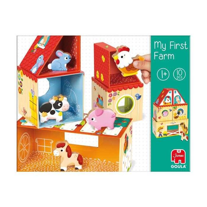Goula Juego de Construcción de Madera "Mi Primera Granja" con 10 Piezas para Apilar y Construir, Cartón y Madera, para Niños +1 Año 3 Goula Juego de Construcción de Madera "Mi Primera Granja" con 10 Piezas para Apilar y Construir, Cartón y Madera, para Niños +1 Año 3