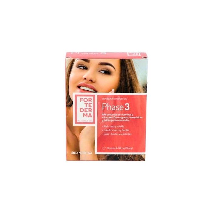 HERBORA Phase 3 Vitaminas y Minerales con Omega 3 y 6 para Cabello y Piel - 30 Perlas