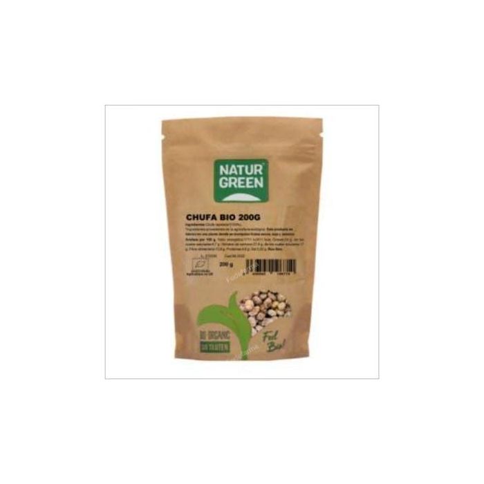 NATURGREEN Chufa Repelada Bio 200g - Snack Dulce y Suave, Sin Gluten, Agricultura Ecológica