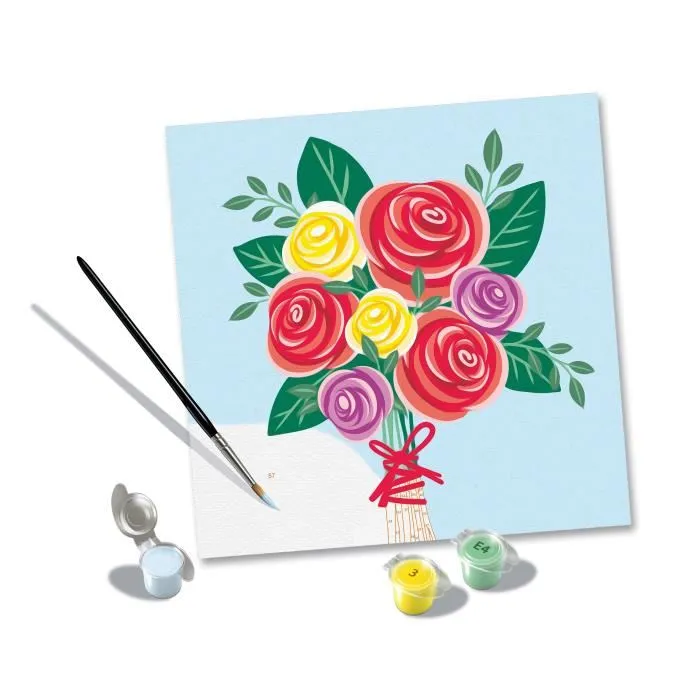 Ravensburger 25520 Pintar por números Ramo de rosas 20x20 cm, Ocio creativo para Adulto 1 Ravensburger 25520 Pintar por números Ramo de rosas 20x20 cm, Ocio creativo para Adulto 1