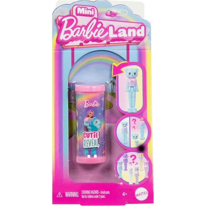 Barbie JCR15 Mini Muñecas Barbieland Cutie Reveal: Animal Peluche Sorpresa, 3.8 cm, con Mascota a Juego 1