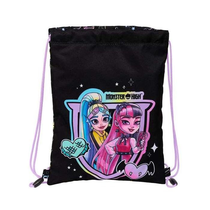 Bolsa Mochila con Cuerdas Monster High Negro 26 x 34 x 1 cm