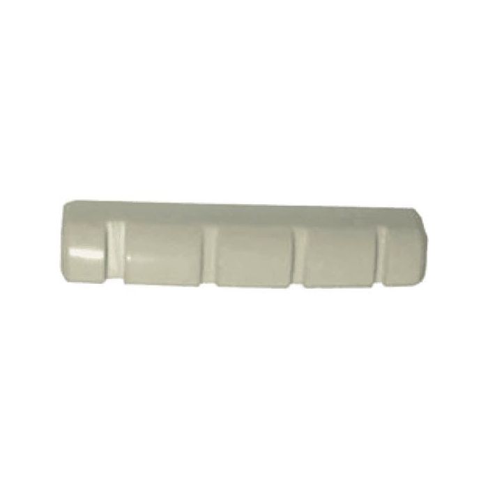 YELLOWPTS Cejuela De Plástico Para Bajos De 4 Cuerdas 1-11 - 16"X3/8"X1/4" Color Blanco. Dimensiones: 6x2.7x16.3 cm