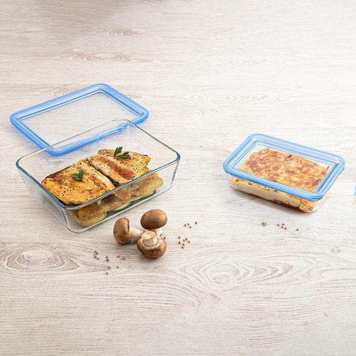 Hermético Rectangular Boro Pure Glass Pyrex 22x17x8 cm - 1,5 L 1