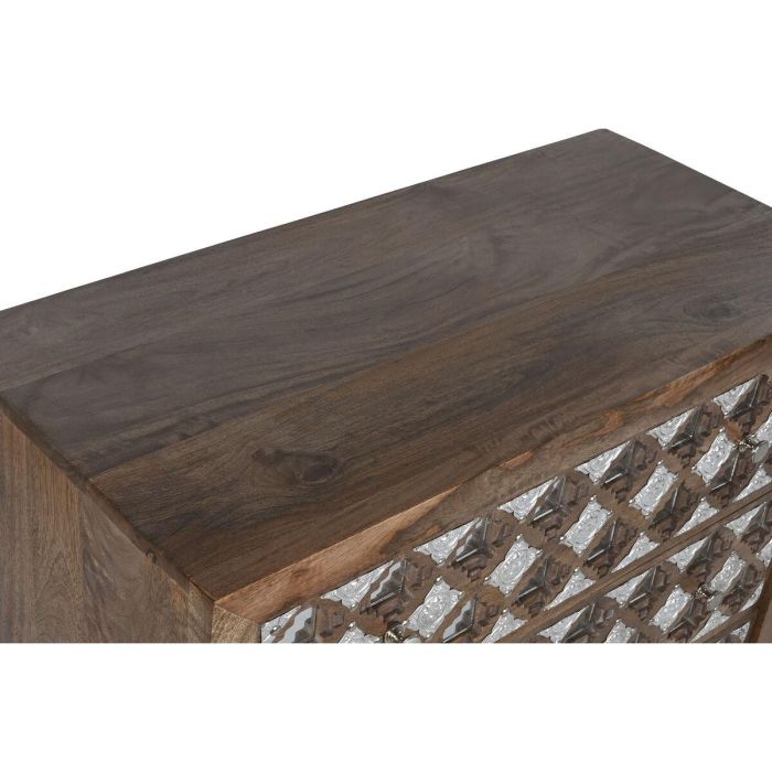 Cómoda Home ESPRIT Marrón Negro Plateado Madera de mango Espejo Indio 80 x 38 x 80 cm 6 Cómoda Home ESPRIT Marrón Negro Plateado Madera de mango Espejo Indio 80 x 38 x 80 cm 6