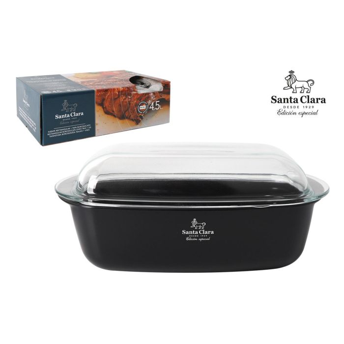 Inde Fuente Rectangular para Horno con Tapa 4.5L, 33 cm x 20 cm x 13 cm (2 Unidades) 0 Inde Fuente Rectangular para Horno con Tapa 4.5L, 33 cm x 20 cm x 13 cm (2 Unidades) 0