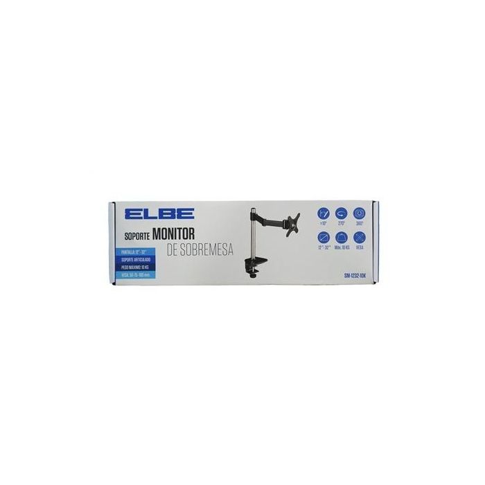 Brazo soporte de mesa ELBE SM-1232-10K para monitor 12' a 32', 10Kg, ajustable 360° - Compatible VESA 2 Brazo soporte de mesa ELBE SM-1232-10K para monitor 12' a 32', 10Kg, ajustable 360° - Compatible VESA 2