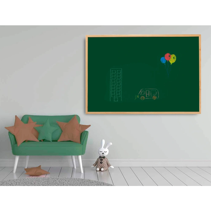 Q-connect Pizarra Verde Lacada Marco Madera 120x90 cm 4