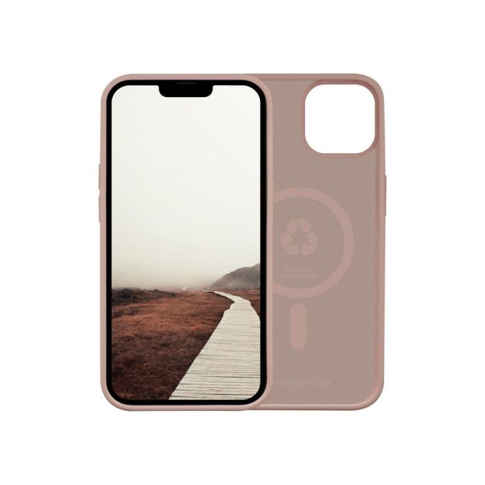 dbramante1928 Funda Monaco para iPhone 14, Silicona Reciclada, MagSafe, Arena Rosa