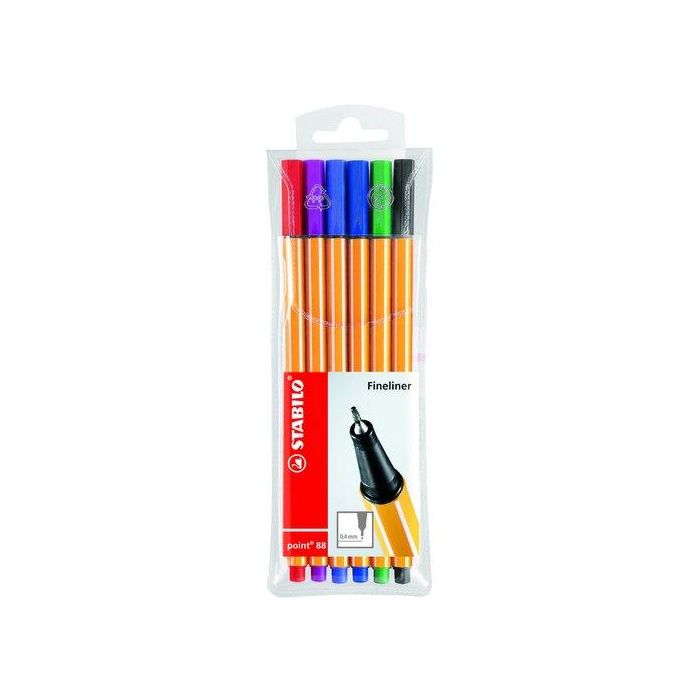 Rotulador Fibra Stabilo Point 88 Estuche De 6